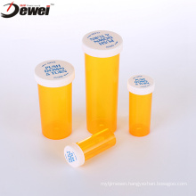 Plastic Dram Cap Pills Capsules Injection Vial Childproof Containers Push Down Turn Vials
